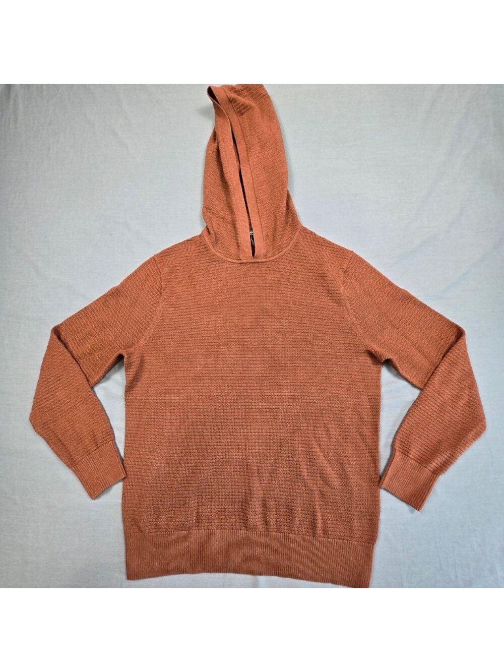 Banana Republic Medium Mens Hoodie Sweater Rust 100% Supima Cotton Long Sleeve